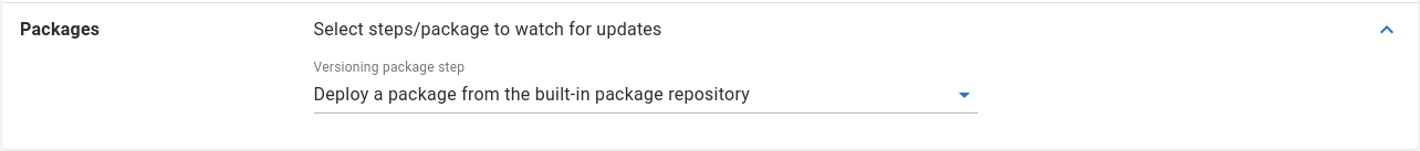 Built-in package repository package selection